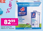 Clover Long Life Milk Asorted-6x1Ltr Per Pack