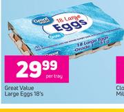 Great Value Large Eggs 18's-Per Tray