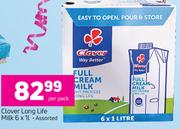 Clover Long Life Milk Assorted-6x1Ltr Per Pack