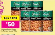 Rhodes Baked Beans In Tomato Sauce-6x410g