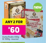 Ouma Rusks Assorted-For Any 2 x 450g/500g