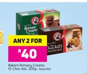 Bakers Romany Creams Or Choc-Kits Assorted-For Any 2 x 200g