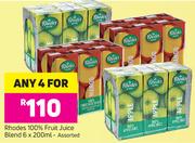 Rhodes 100% Fruit Juice Blend Assorted-For Any 4 x 6x200ml