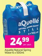 Aquelle Natural Spring Water-6x500ml Per Pack