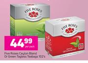 Five Roses Ceylon Blend Or Green Tagless Teabags-102's Per Pack