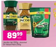 Jacobs Jar 200g Assorted Or Value Packs 250g -Each