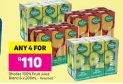 Rhodes 100% Fruit Juice Blend  Assorted-For Any 4 x 6x200ml
