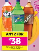 Fanta Sprite Or Stoney Assorted- For Any 2 X 2Ltr