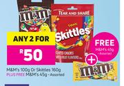 M&M 's 100g Or Skittikles 160g -For Any 2