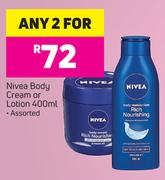 Nivea Body Cream Or Lotion Assorted-2 x 400ml
