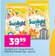 Sunlight 2 In 1 Auto Or Hand Washing Powder Assorted-2Kg Each