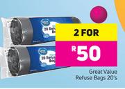 Great Value Refuse Bags-For 2 x 20's