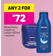 Nivea Body Cream Or Lotion Assorted-For Any 2 x 400ml