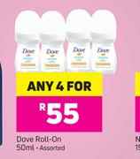 Dove Roll On Assorted-For Any 4 x 50ml