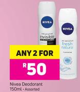  Nivea Deodorant Assorted-For Any 2 x 150ml