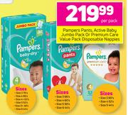 Pampers Pants,Active baby Jumbo Pack Or Premium Care Value Pack Disposable Nappies-Per Pack