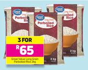 Great Value Long Grain Parboiled Rice-3 x 2Kg