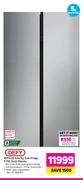 Defy DFF438 Side By Side Fridge F790 Satin Metallic
