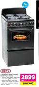 Defy 4 Solid Plate Stove Compact Black Stove DSS514