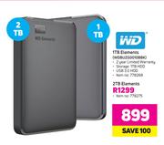 WD 1TB Elements WDBUZ0010BBK