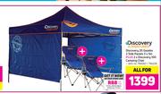Discovery Adventures 20 Gazebo 2 Side Panels 3 x 3m Plus 2 x Discovery 100 Camping Chair-All For