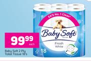 Baby Soft 2 ply Toilet Tissue 18's-Each