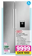 Defy 621Ltr SXS Fridge W/Dispenser (Metallic) DFF434