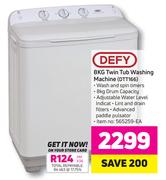 Defy 8kg Twin Tub Washing Machine DTT166