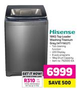 Hisense 18kg Top Loader Washing Machine (Titanium Grey) WTY1802T