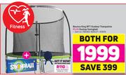 Bounce King 8FT Outdoor Trampoline Plus Dunlop Swingball-For Both