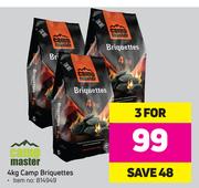 Camp Master 4kg Camp Briquettes-For 3