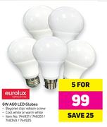 Eurolux 6W A60 LED Globes-For 5