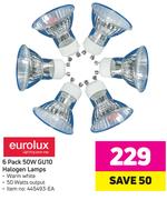 Eurolux 6 Pack 50W GU10 Halogen Lamps