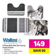 Waltex 2 Piece Bath Mat Set Luxury Foamed Printed