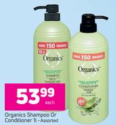 Organics Shampoo Or Conditioner Assorted-1Ltr Each
