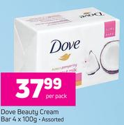 Dove Beauty Cream Bar Assorted-4x100g Per Pack