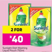 Sunlight Dish Washing Liquid Pouch-For 2 x 750ml