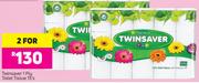 Twinsaver 1 Ply Toilet Tissue 15's Pack-For 2