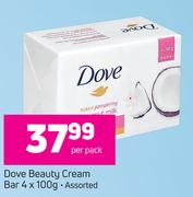 Dove Beauty Cream Bar Assorted-4 x 100g Per Pack