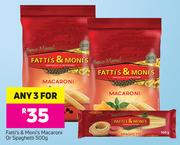 Fatti's & Moni's Macaroni Or Spaghetti-3 x 500g