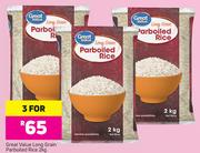 Great Value Long Grain Parboiled Rice-3 x 2Kg