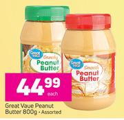 Great Value Peanut Butter Assorted-800g Each