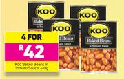 Koo Baked Beans In Tomato Sauce-For 4x410g