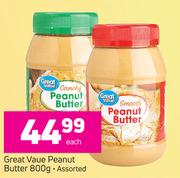 Great Vaue Peanut Butter Assorted-800g Each