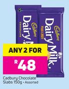 Cadbury Chocolate Slabs Assorted-2 x 150g