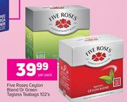 Five Roses Ceylon Blend Or Green Tagless Teabags-102's Per Pack