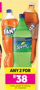 Fanta, Sprite Or Stoney Assorted-2 x 2Ltr