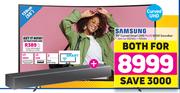 Samsung 55" Curved Smart UHD Plus N300 Soundbar-Both For