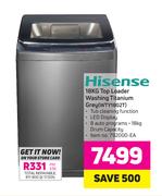 Hisense 18Kg Top Loader Washing Titanium Grey WTY1802T