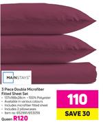 Mainstays 3 Piece Queen Microfiber Fitted Sheet Set